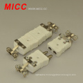 MICC blanc 950 centigrade haute température céramique thermocouple connecteurs avec pince